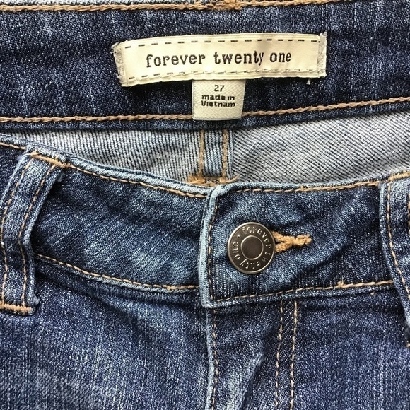 FOREVER 21 BLUE DENIM SHORTS SIZE 27 - Picture 3 of 5